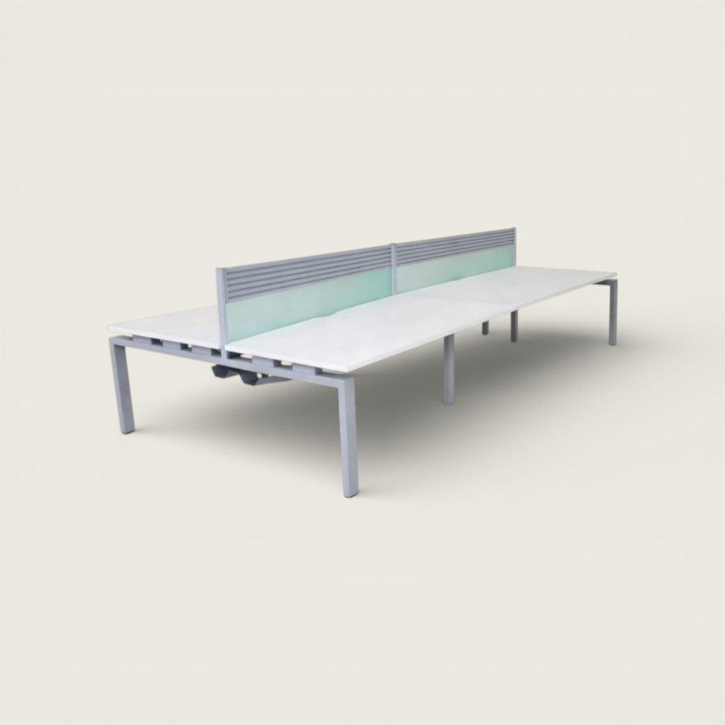 Senator Bench Desk 2400mm x 1600mm - Refurbished 4 way