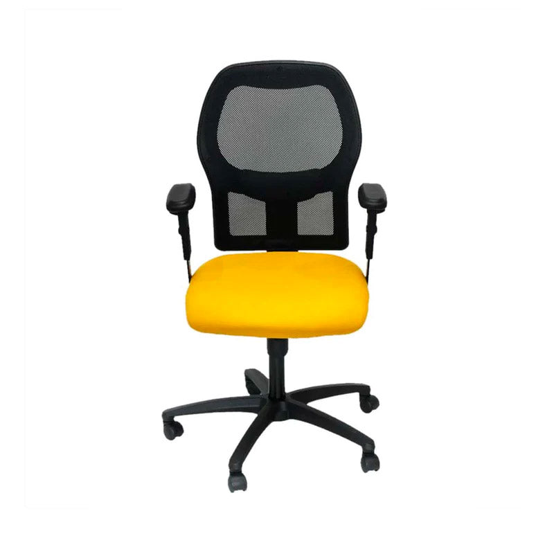 <tc>Ahrend</tc>: Chaise de travail de type 160 en tissu jaune - Reconditionnée