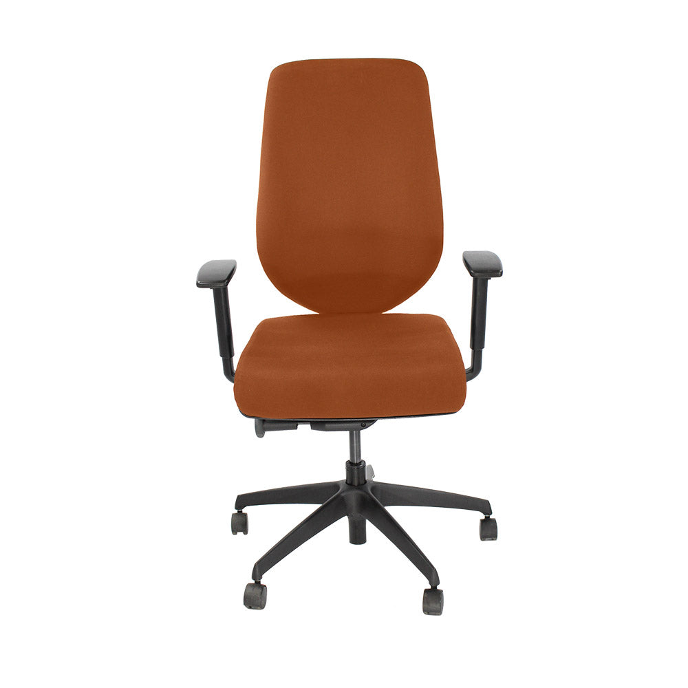 <tc>Boss Design</tc>: Chaise de travail principale - Cuir beige neuf - Rénovée