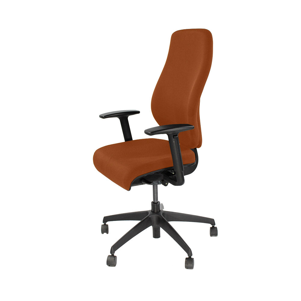<tc>Boss Design</tc>: Chaise de travail principale - Cuir beige neuf - Rénovée