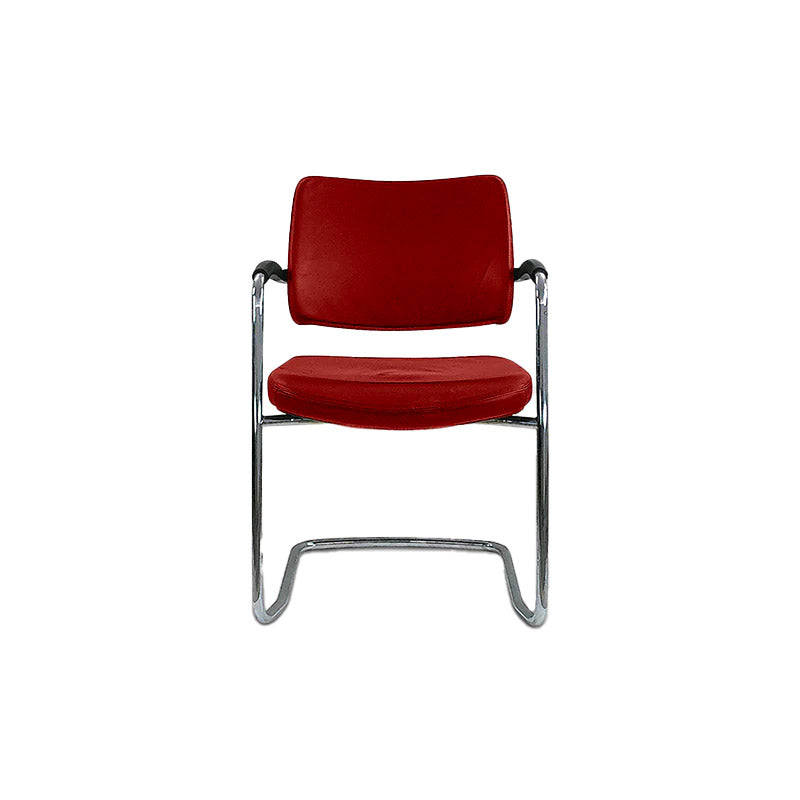 <tc>Boss Design</tc>: Chaise de réunion cantilever Pro en tissu rouge - Reconditionnée