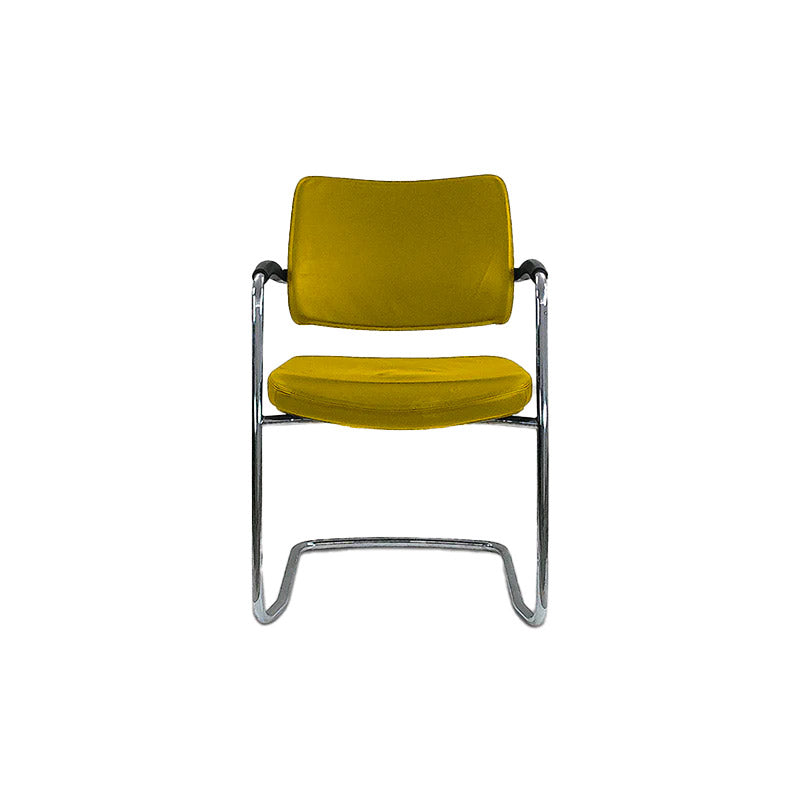<tc>Boss Design</tc>: Chaise de réunion cantilever Pro en tissu jaune - Reconditionnée