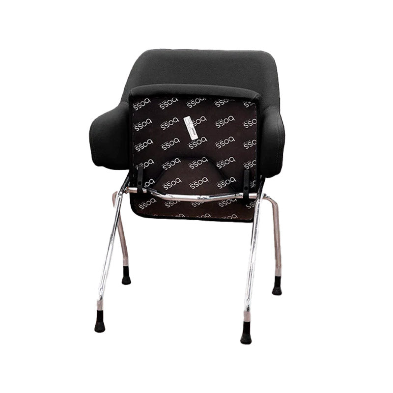 <tc>Boss Design</tc>: Chaise de réunion Skoot en tissu noir - Reconditionnée