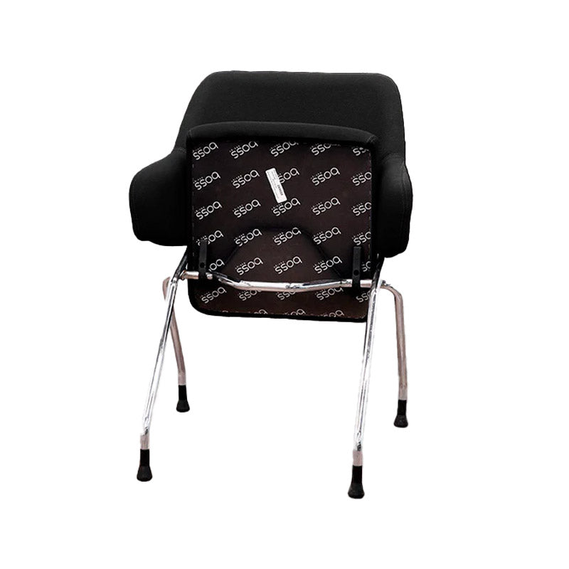 <tc>Boss Design</tc>: Chaise de réunion Skoot en cuir noir - Reconditionnée