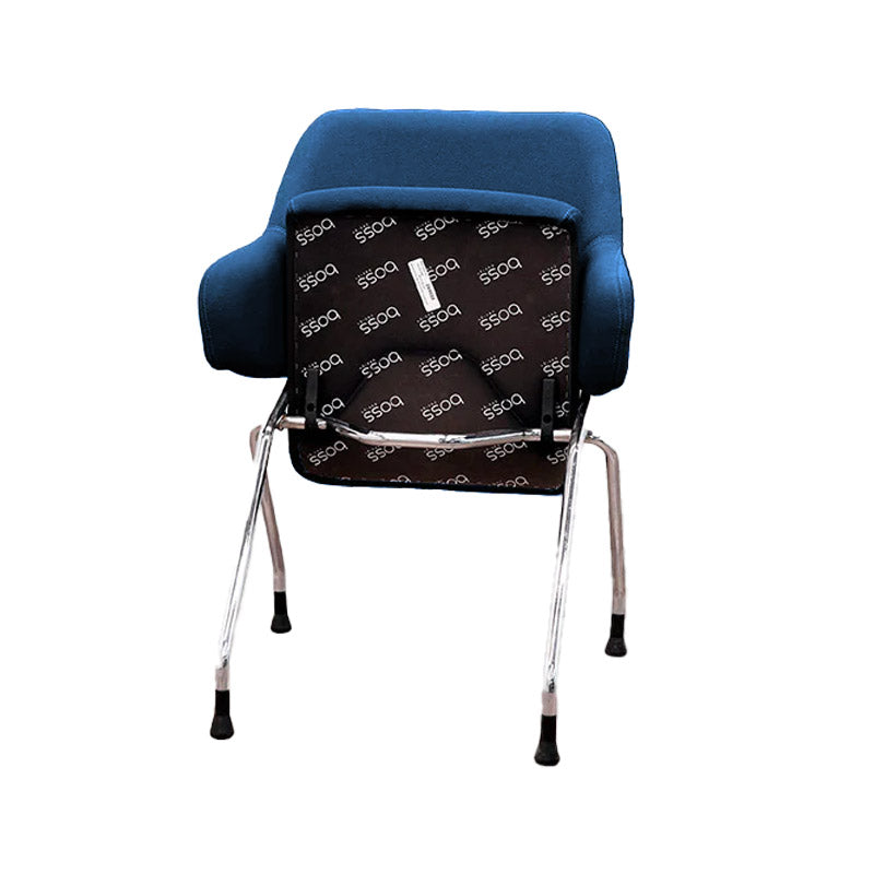 <tc>Boss Design</tc>: Chaise de réunion Skoot en tissu bleu - Reconditionnée