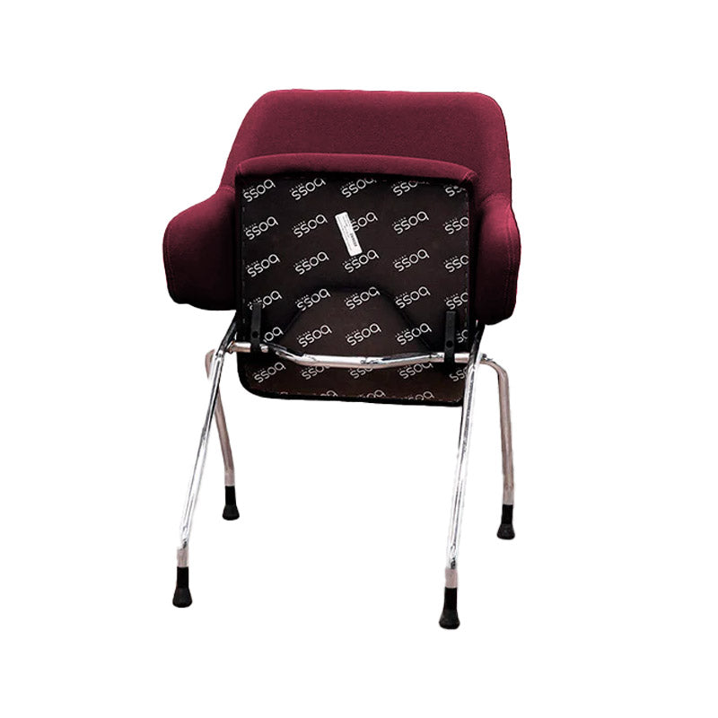<tc>Boss Design</tc>: Chaise de réunion Skoot en cuir bordeaux - Reconditionnée