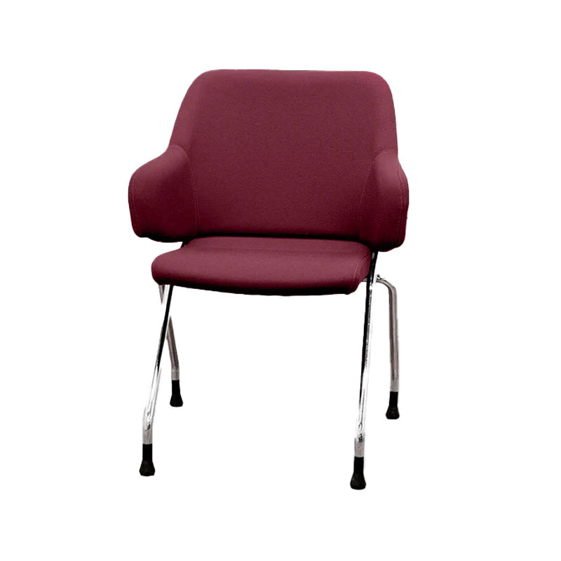<tc>Boss Design</tc>: Chaise de réunion Skoot en cuir bordeaux - Reconditionnée