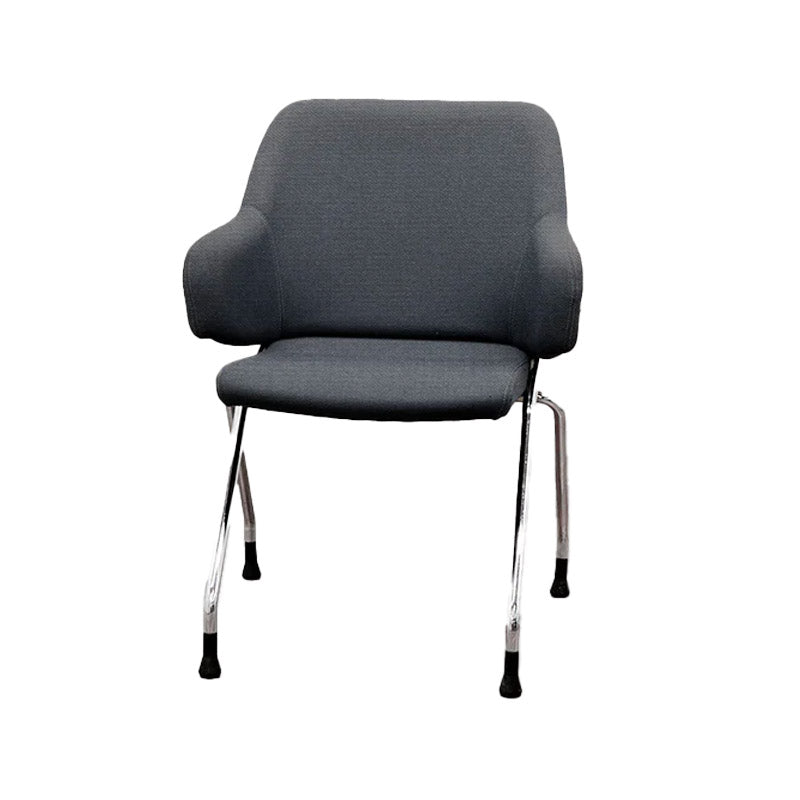 <tc>Boss Design</tc>: Chaise de réunion Skoot en tissu gris - Reconditionnée