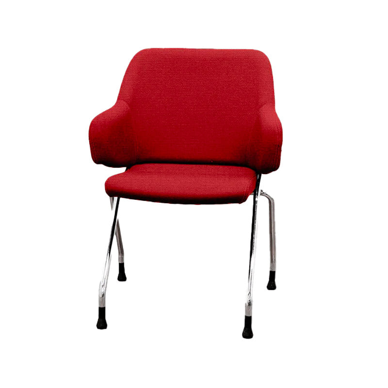 <tc>Boss Design</tc>: Chaise de réunion Skoot en tissu rouge - Reconditionnée