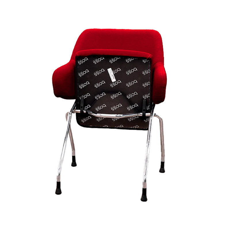 <tc>Boss Design</tc>: Chaise de réunion Skoot en tissu rouge - Reconditionnée