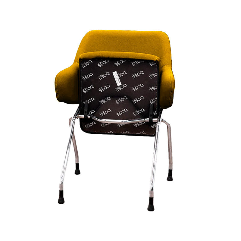 <tc>Boss Design</tc>: Chaise de réunion Skoot en tissu jaune - Reconditionnée