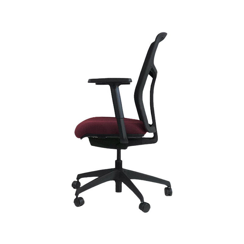 <tc>Boss Design</tc>: Tauro en cuir bordeaux - Chaise de travail - Reconditionnée