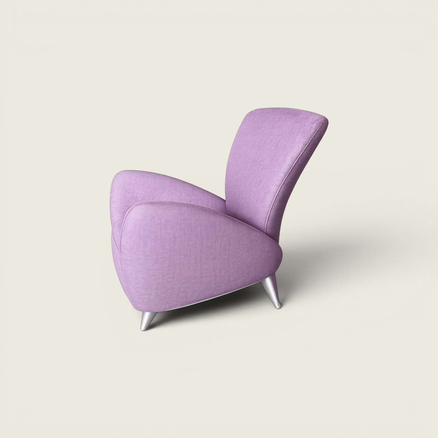 <tc>Boss Design</tc>Fauteuil lounge à dossier haut en tissu violet - Remis à neuf