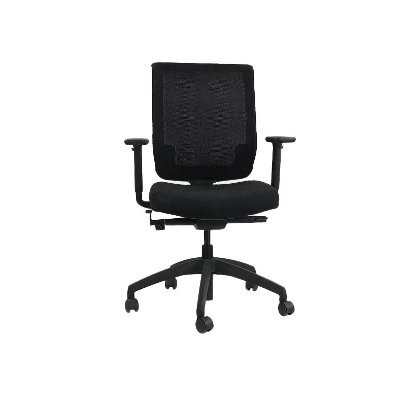<tc>Connection</tc>: : Chaise de travail MY en tissu noir - Reconditionnée