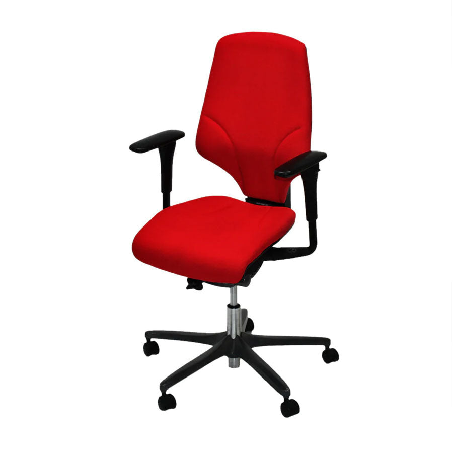 <tc>Giroflex</tc>: Chaise de travail G64 en tissu rouge - Reconditionnée