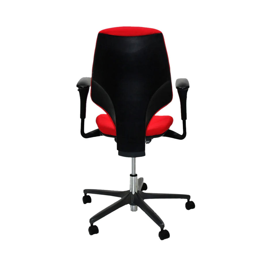 <tc>Giroflex</tc>: Chaise de travail G64 en tissu rouge - Reconditionnée
