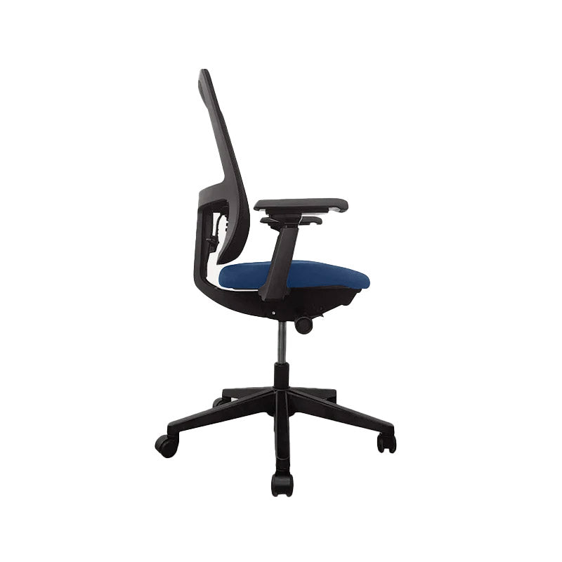 <tc>Haworth</tc>: Chaise de travail Lively en tissu bleu - Reconditionnée