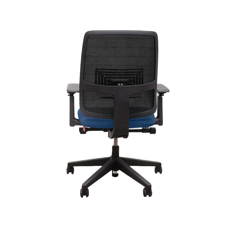 <tc>Haworth</tc>: Chaise de travail Lively en tissu bleu - Reconditionnée