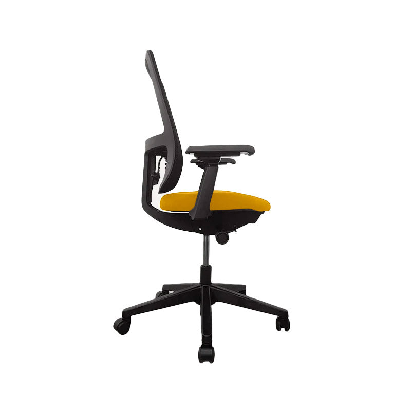 <tc>Haworth</tc>: Chaise de travail Lively en tissu jaune - Reconditionnée