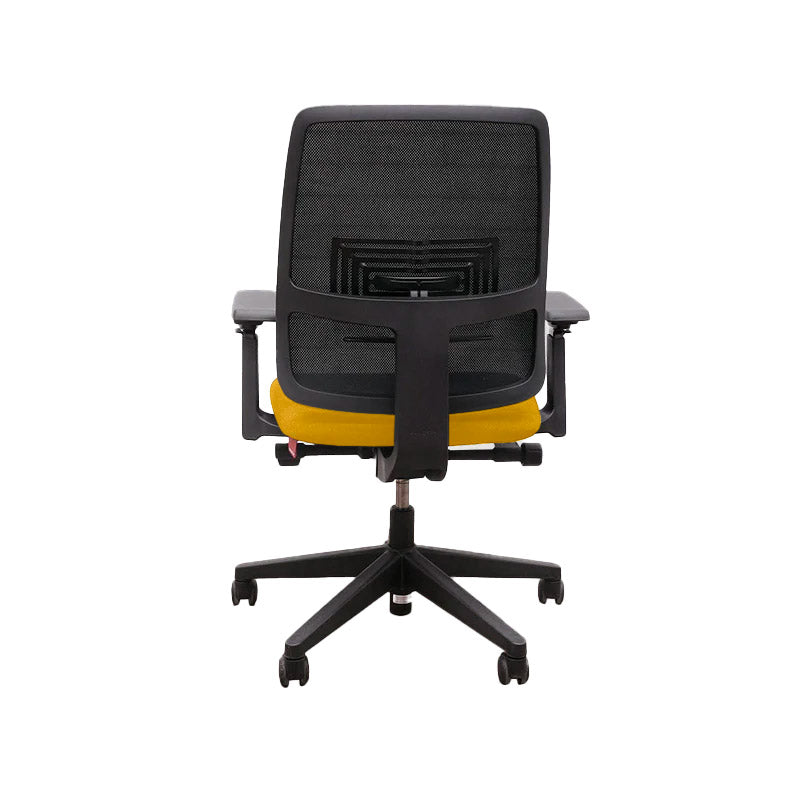 <tc>Haworth</tc>: Chaise de travail Lively en tissu jaune - Reconditionnée