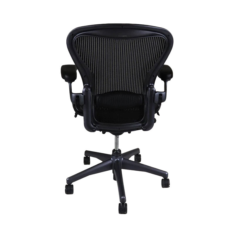 Herman Miller: Aeron - size B - Height Adjustable Arm Back Tilt Only (Graphite) - Refurbished