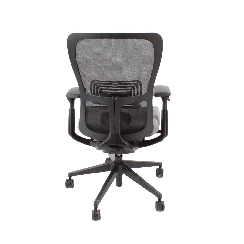 <tc>Haworth</tc>: <tc>Zody Comforto</tc> Chaise de bureau 89 en tissu gris/cadre noir - Reconditionnée