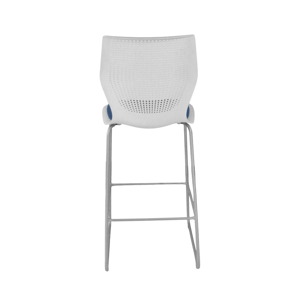 Knoll: Multigeneration Stool in Blue Fabric - Refurbished