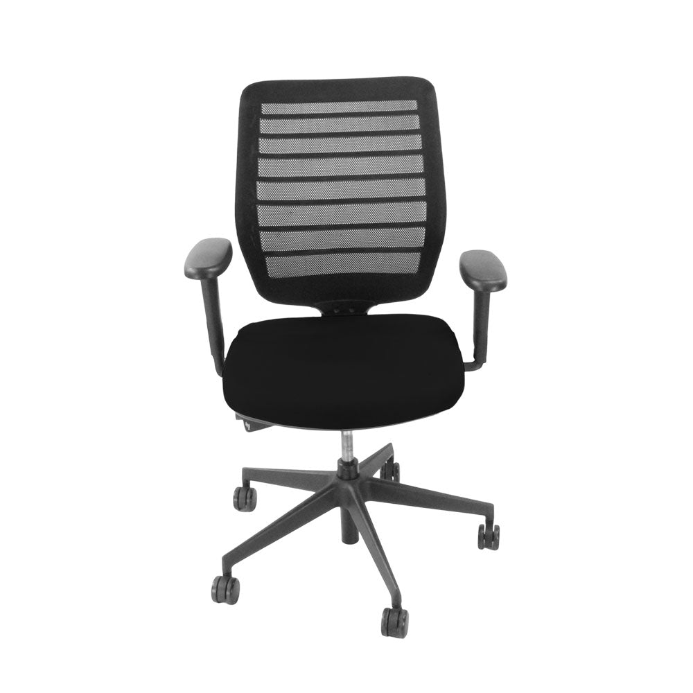 <tc>Senator</tc>: Chaise d'opérateur Fuse en tissu noir - Reconditionnée