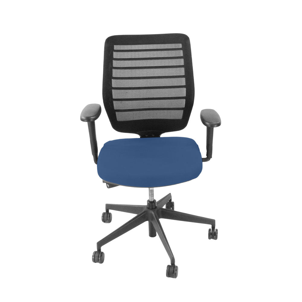 <tc>Senator</tc>: Chaise d'opérateur Fuse en tissu bleu - Reconditionnée