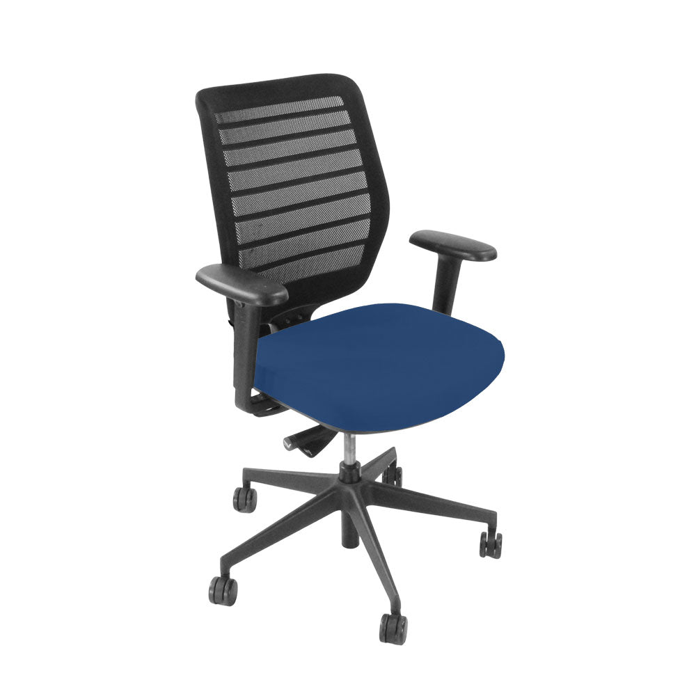 <tc>Senator</tc>: Chaise d'opérateur Fuse en tissu bleu - Reconditionnée