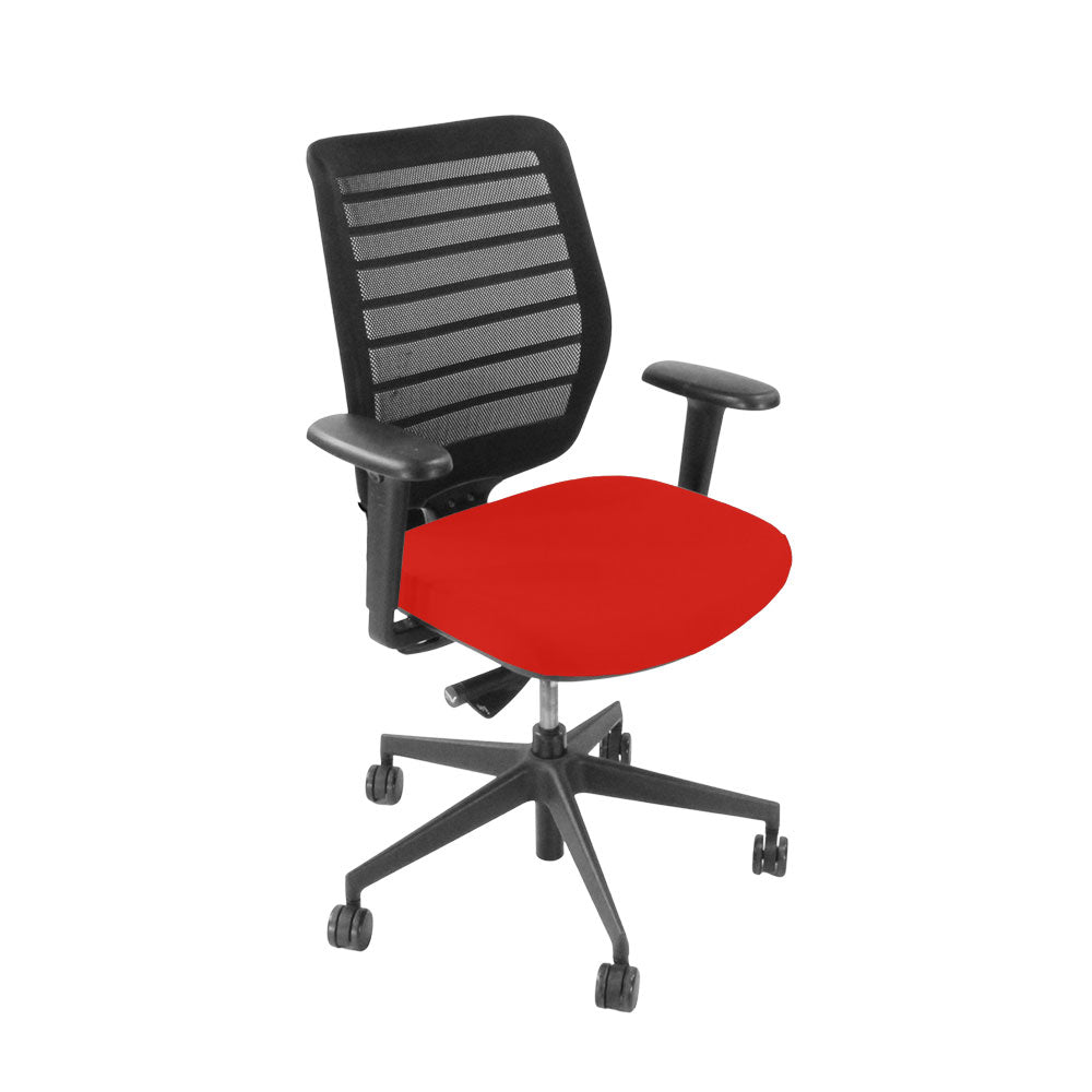 <tc>Senator</tc>: Chaise d'opérateur Fuse en tissu rouge - Reconditionnée
