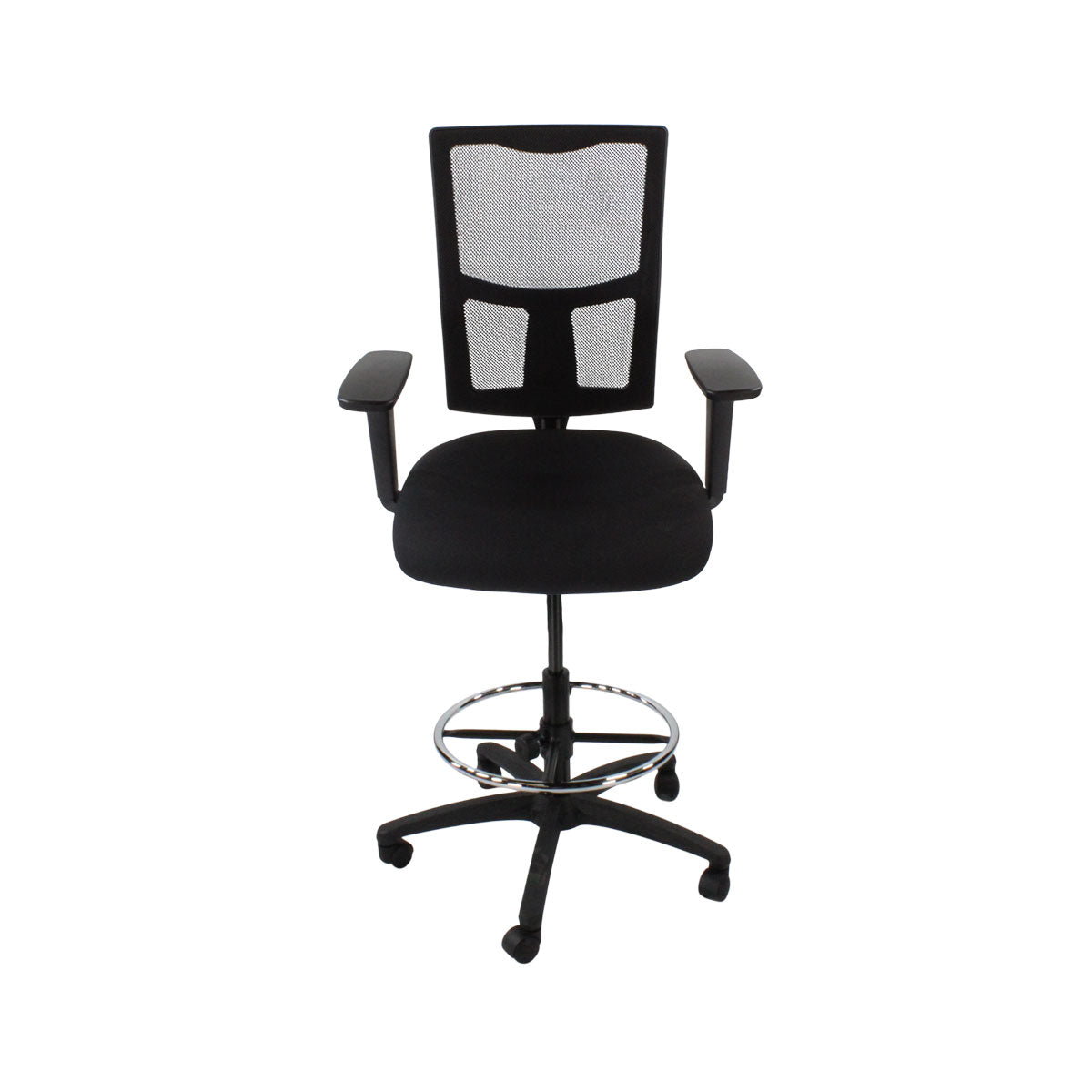 SAXEN: Ergo 2 Droundsman Chaise en tissu noir - rénové