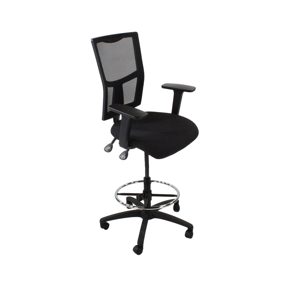 SAXEN: Ergo 2 Droundsman Chaise en tissu noir - rénové