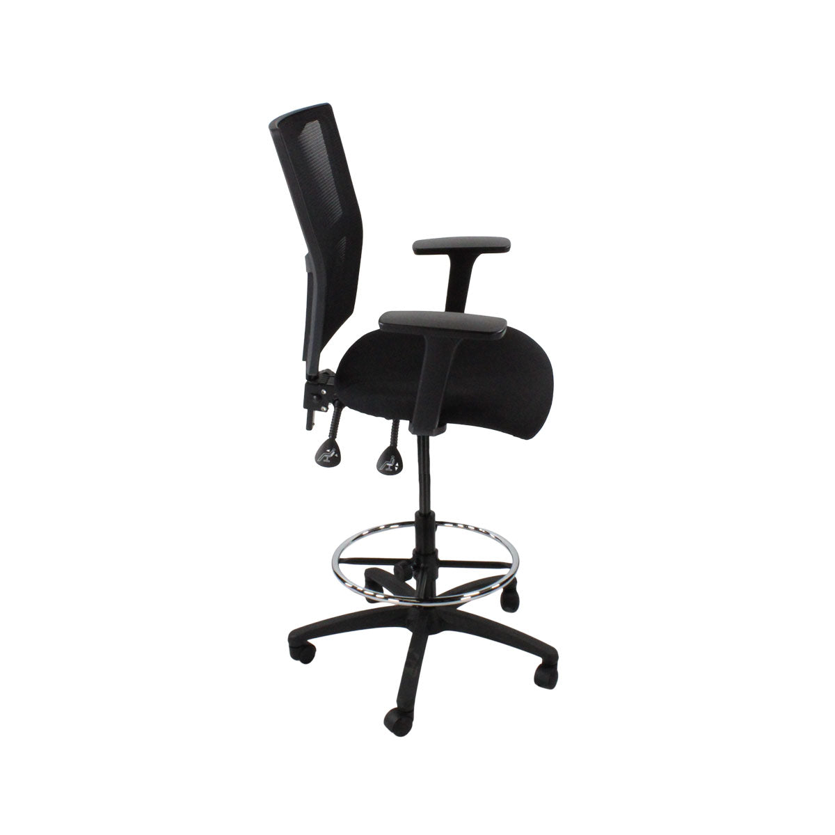 SAXEN: Ergo 2 Droundsman Chaise en tissu noir - rénové