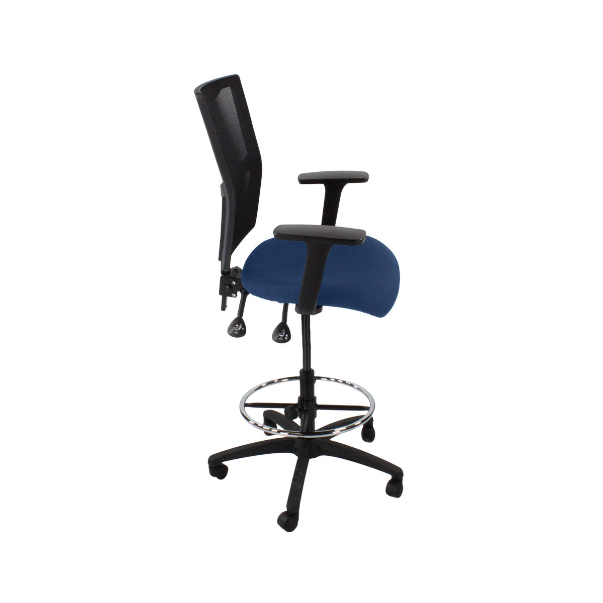 SAXEN: Ergo 2 Droundsman Chaise en tissu bleu - rénové