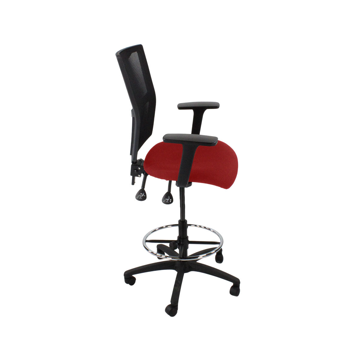 SAXEN: Ergo 2 Droundsman Chair en tissu rouge - rénové