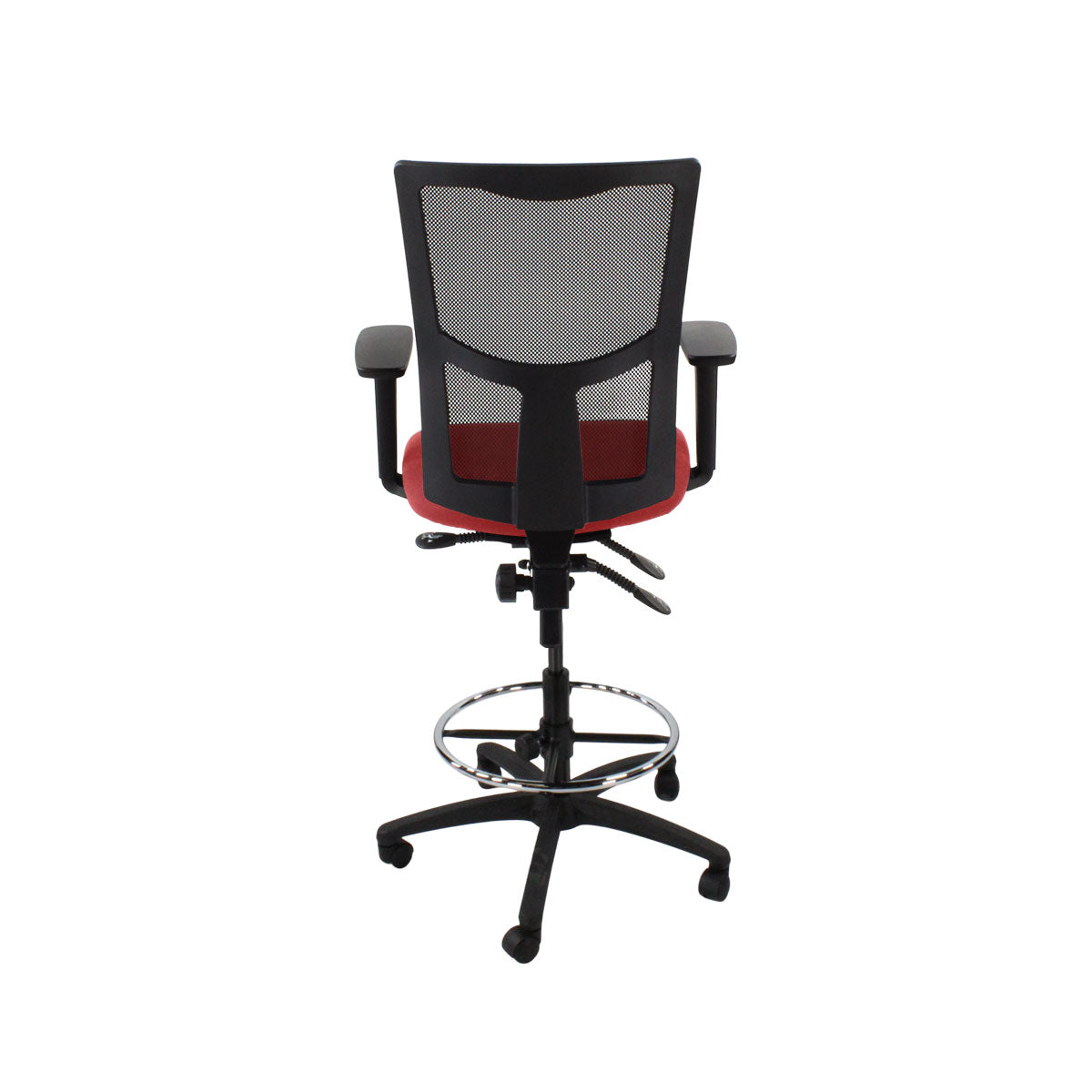 SAXEN: Ergo 2 Droundsman Chair en tissu rouge - rénové