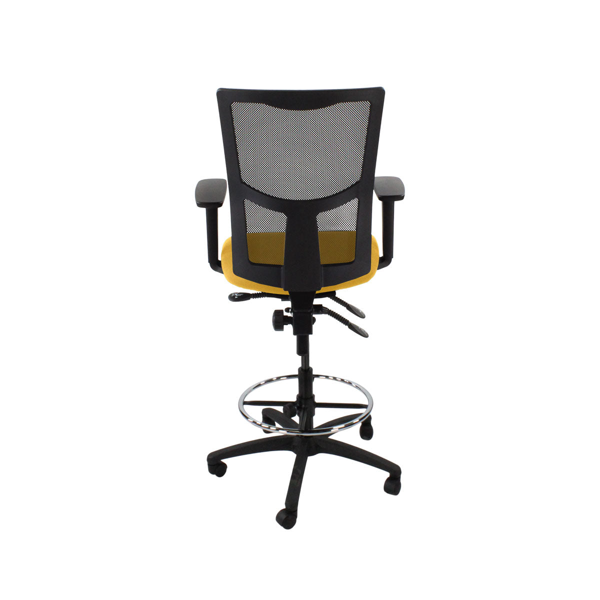 SAXEN: Ergo 2 Droundsman Chaise en tissu jaune - rénové
