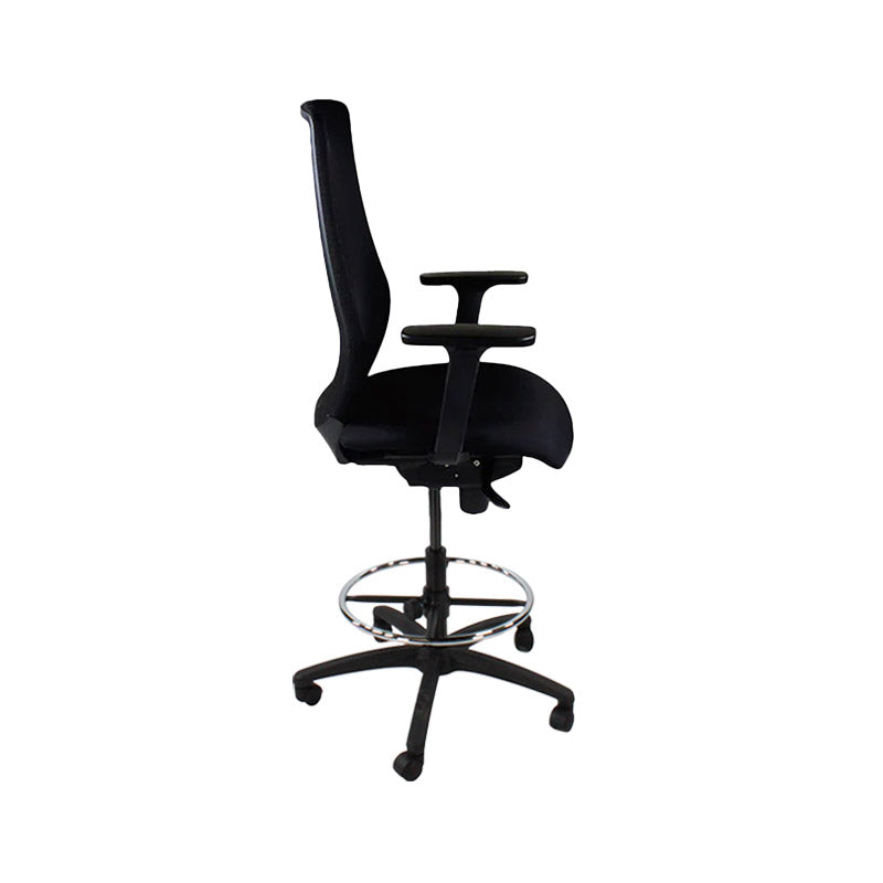 Saxe : <tc>Scudo</tc> Chaise de dessinateur en tissu noir - Reconditionnée