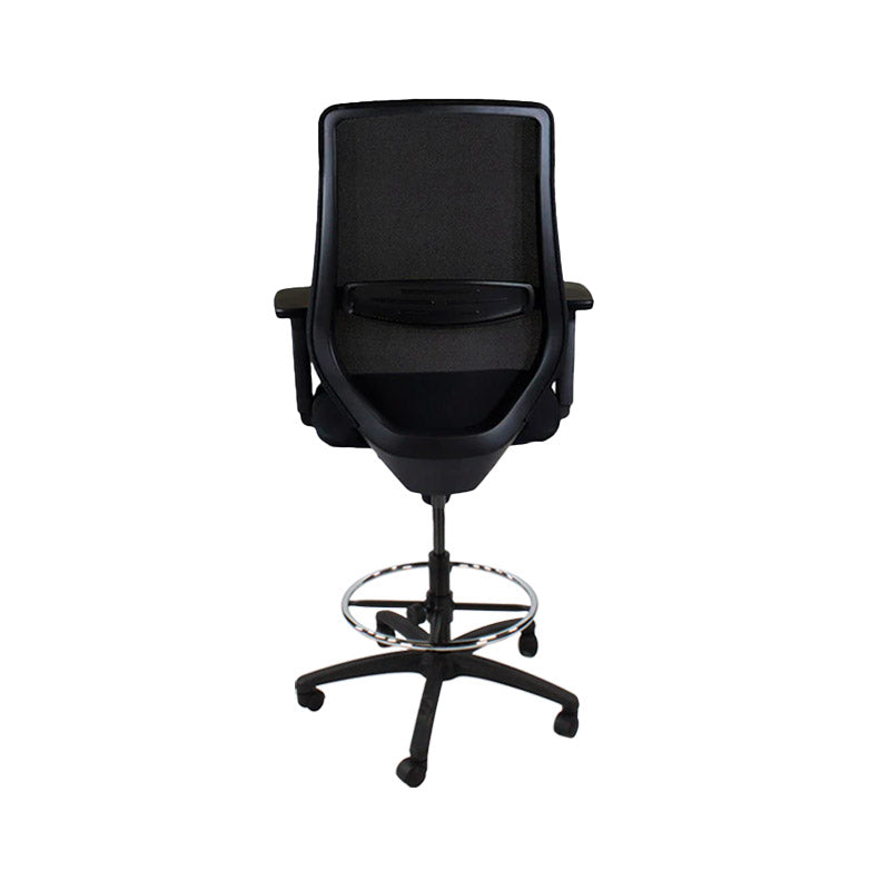 Saxe : <tc>Scudo</tc> Chaise de dessinateur en tissu noir - Reconditionnée