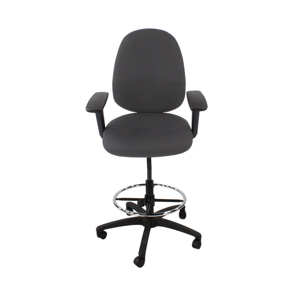 Saxe : <tc>Scoop</tc> Chaise haute de dessinateur en tissu gris - Reconditionnée