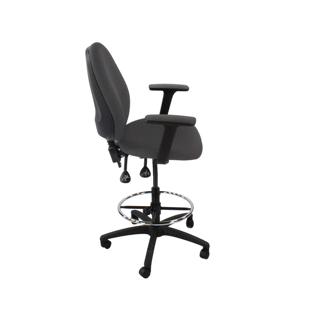 Saxe : <tc>Scoop</tc> Chaise haute de dessinateur en tissu gris - Reconditionnée
