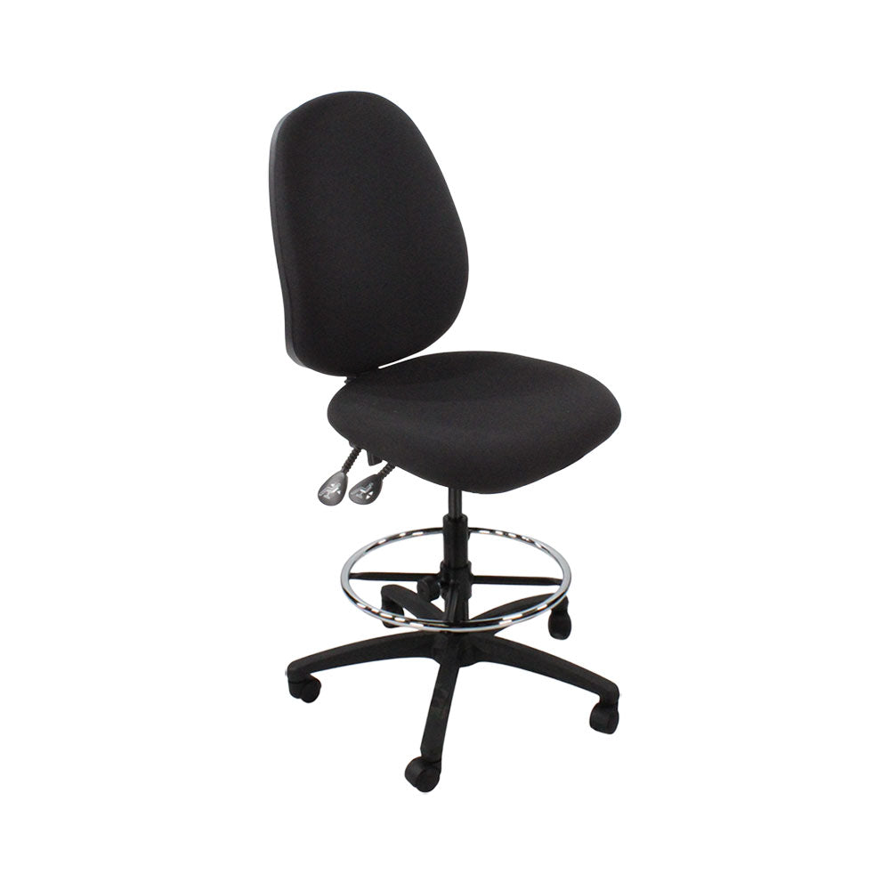 Saxe : <tc>Scoop</tc> Chaise haute de dessinateur sans accoudoirs en tissu noir - Reconditionnée