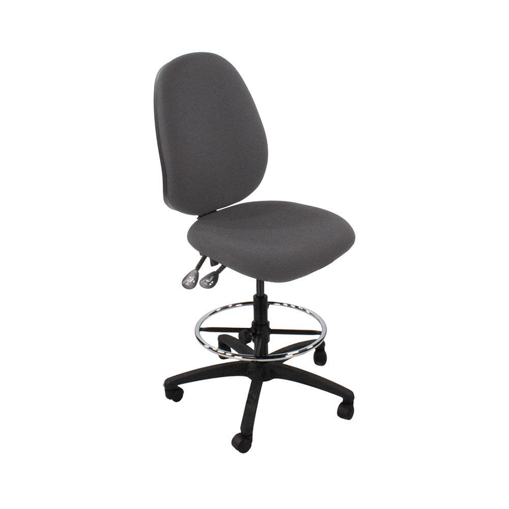Saxe : <tc>Scoop</tc> Chaise haute de dessinateur sans accoudoirs en tissu gris - Reconditionnée