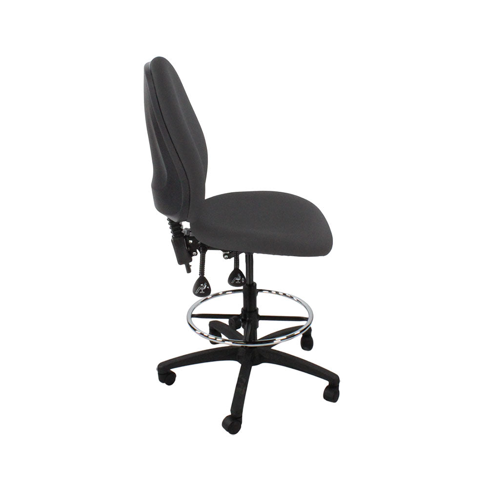 Saxe : <tc>Scoop</tc> Chaise haute de dessinateur sans accoudoirs en tissu gris - Reconditionnée