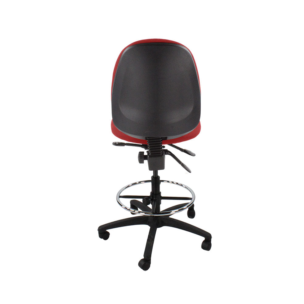 Saxe : <tc>Scoop</tc> Chaise haute de dessinateur sans accoudoirs en tissu rouge - Reconditionnée