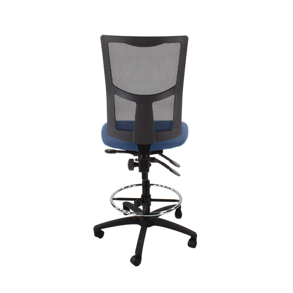 SAXEN: Ergo 2 Droundsman Chaise sans bras en tissu bleu - rénové
