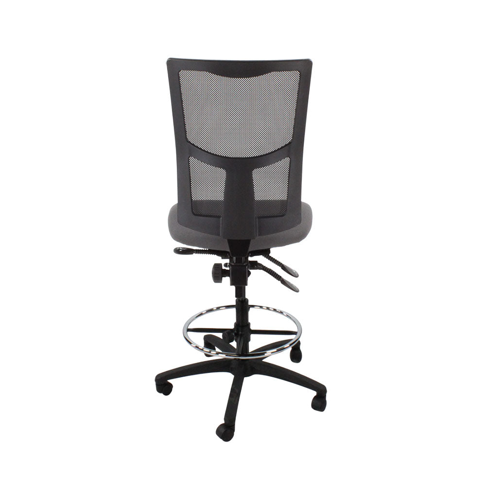 SAXEN: Ergo 2 Droundsman Chaise sans bras en tissu gris - rénové