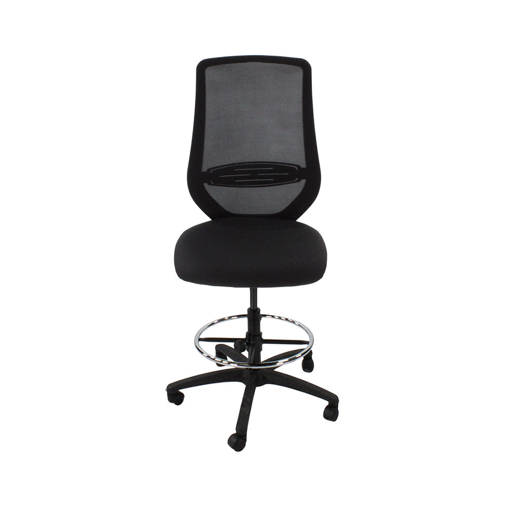 Saxe : <tc>Scudo</tc> Chaise de dessinateur sans accoudoirs en tissu noir - Reconditionnée