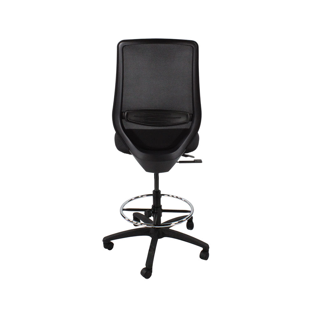 Saxe : <tc>Scudo</tc> Chaise de dessinateur sans accoudoirs en tissu noir - Reconditionnée